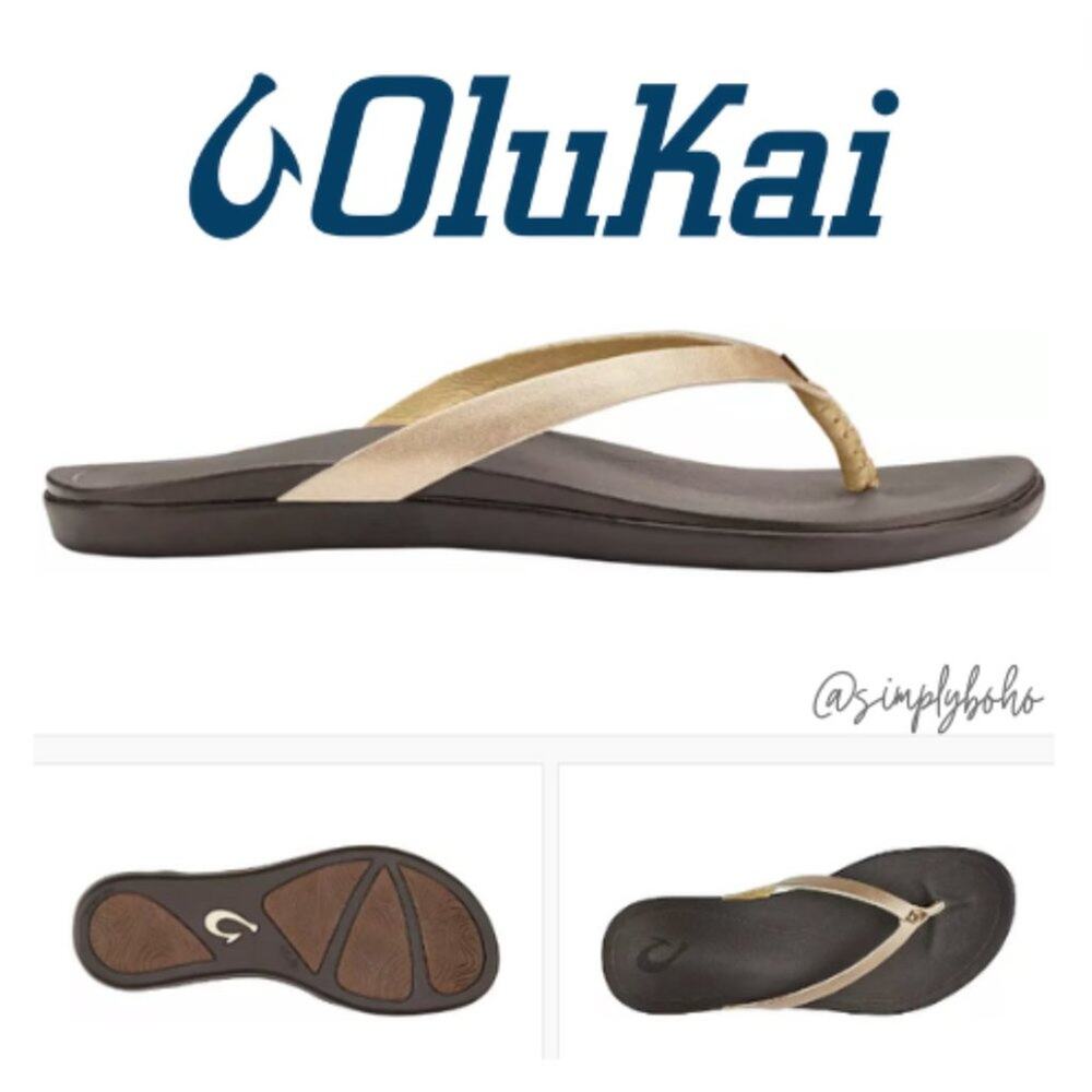 OluKai Women's Ho'opio Leather Sandals size 11